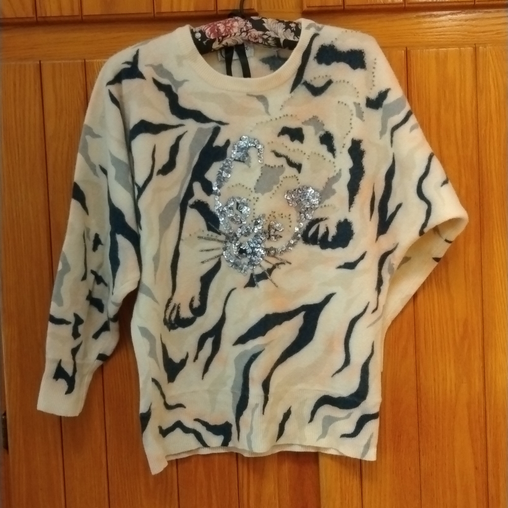 Euc Rare Vintage Carducci Sequin & Beaded Sweater… - image 1